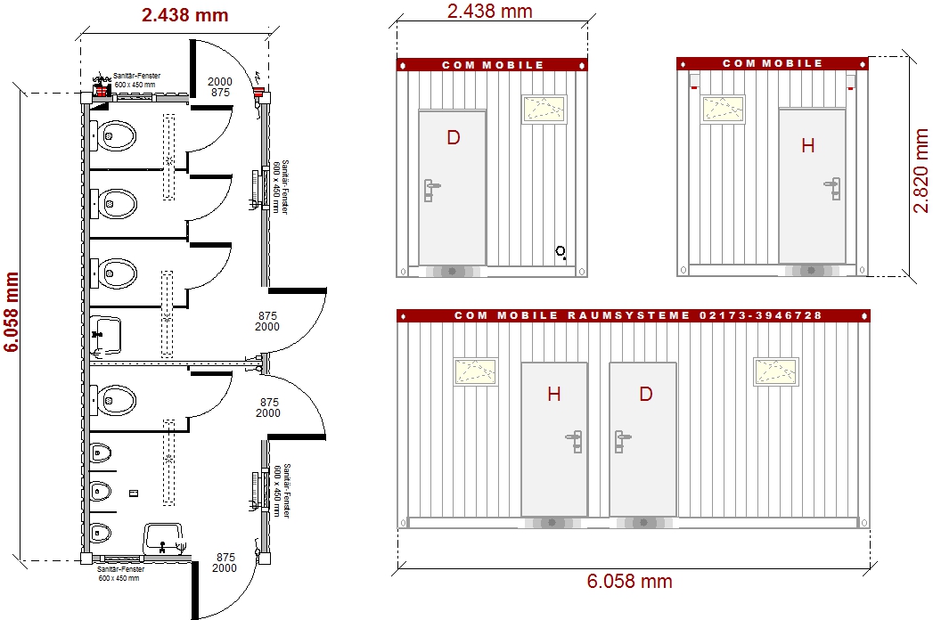 COM Mietcontainer Umkleide